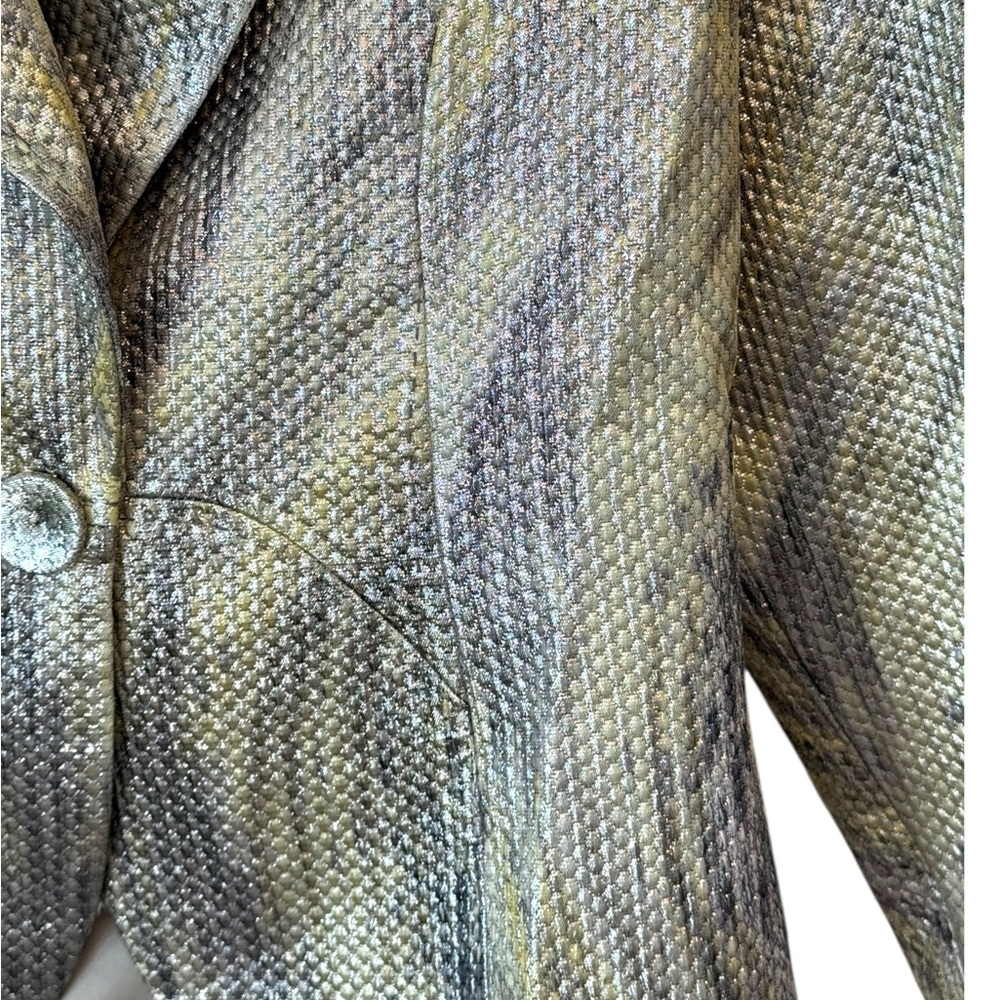 Hilton Hollis Metallic Green & Silver Jacket Size 2 - Picture 4 of 9